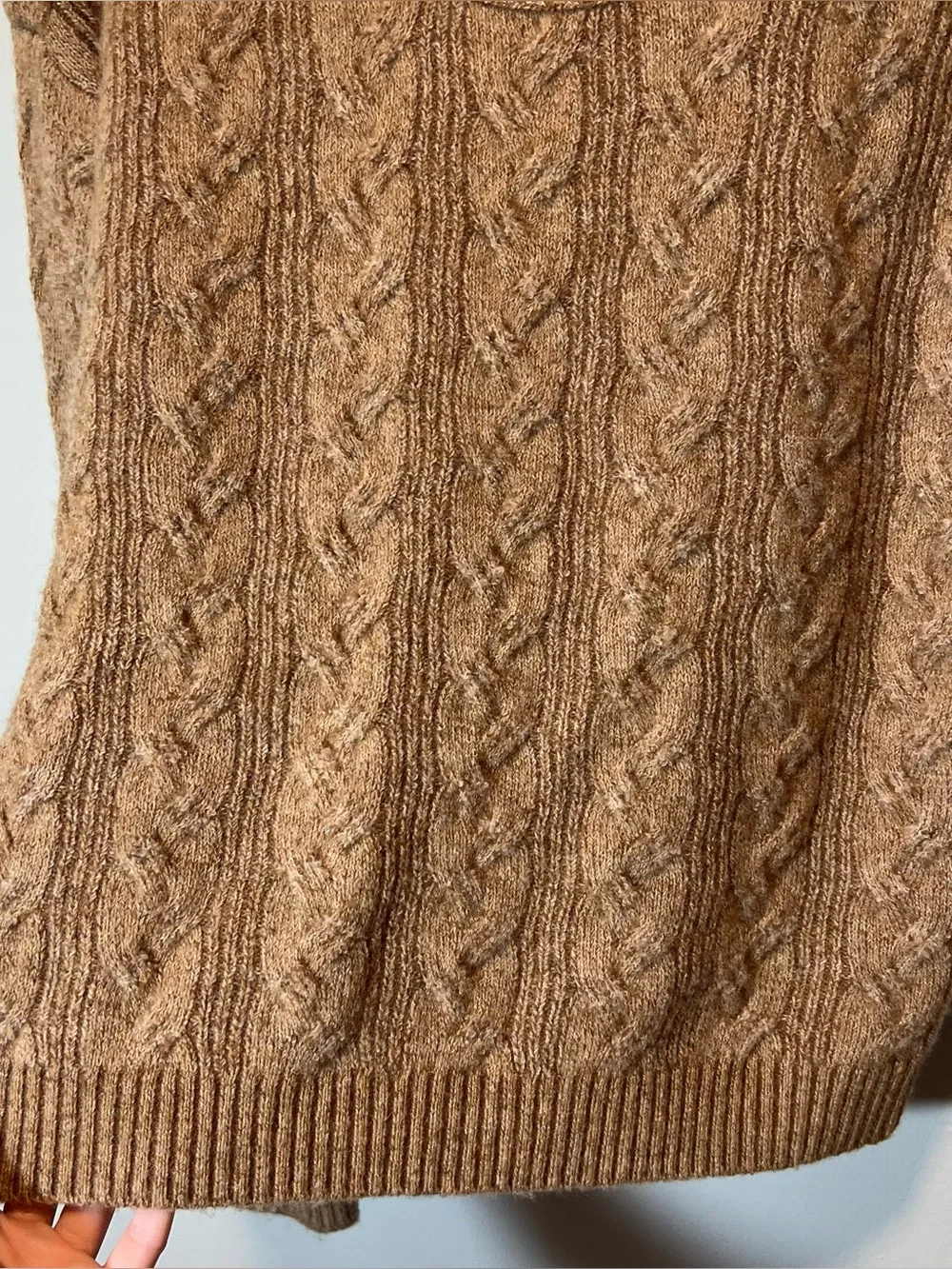 J. Crew Cable Knit Sweater With Buttons in Supersoft Yarn Brown Relaxed‎ Fit XS
